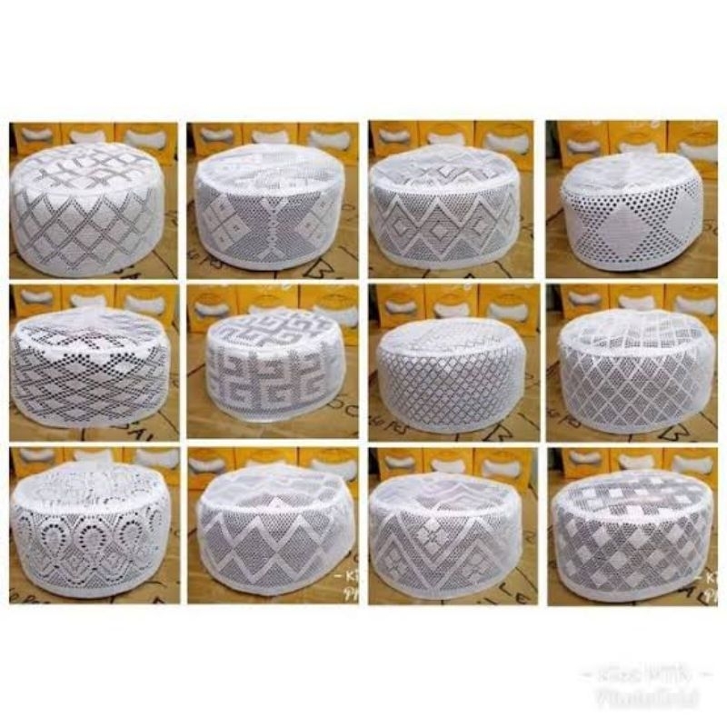 Peci LULU MOTIF Murah , Peci Jaring Lulu , Peci Haji , Peci Putih , Kopiah Haji Lulu , Peci Kopiah S