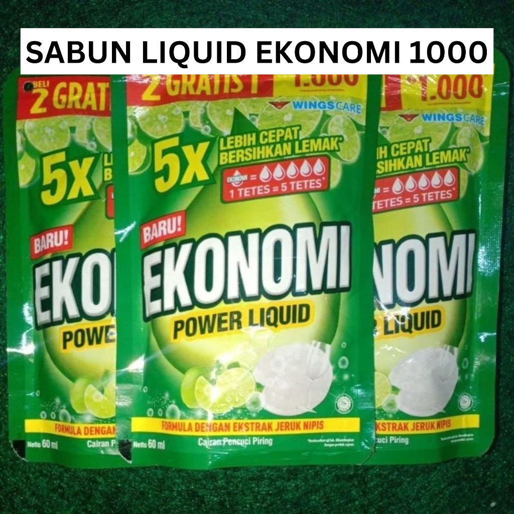 EKONOMI LIQUID SABUN CUCI PIRING EKONOMI KEMASAN 1000 AN 65ML HIGIENIS VARIAN RASA JERUK NIPIS POUCH