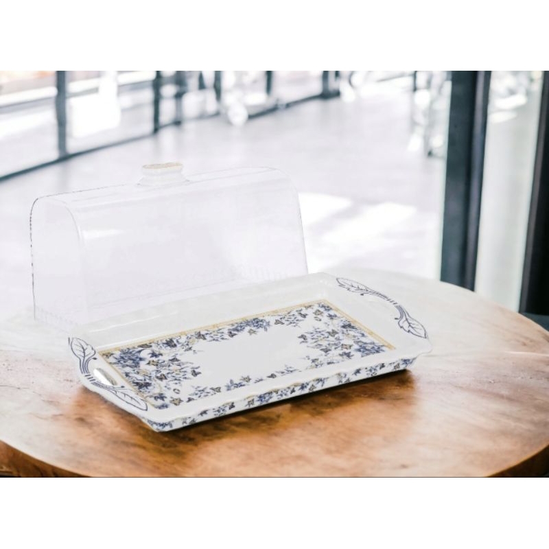 Tempat Kue dan Roti VICENZA Pa176 Motif Ayana VICENZA Square Cake Plate porcelain cantik dengan tutu
