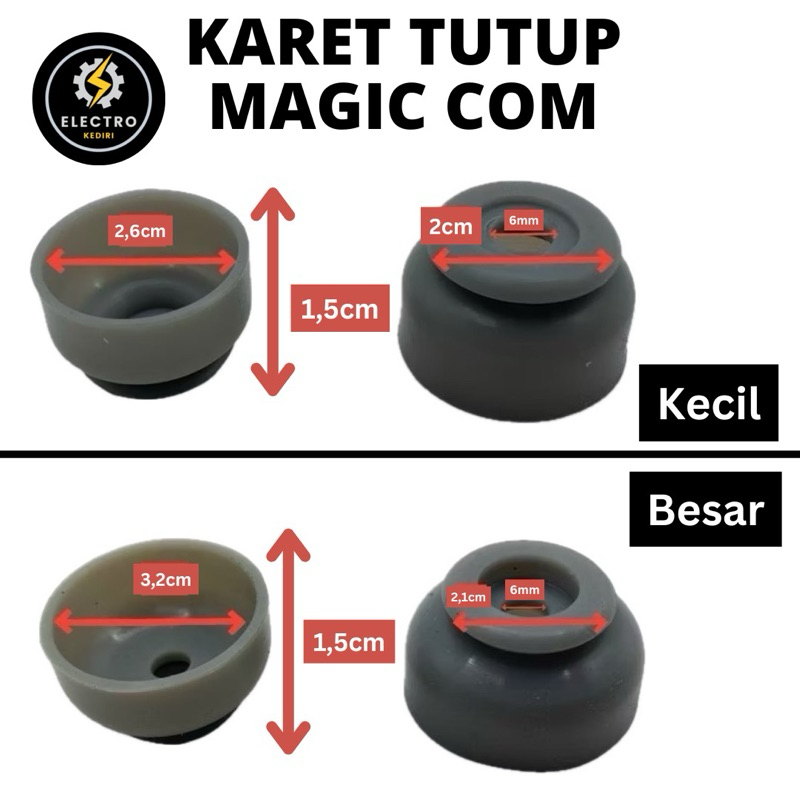 Karet tutup magic com (bagian tengah tutup) Kecil dan Besar UNIVERSAL