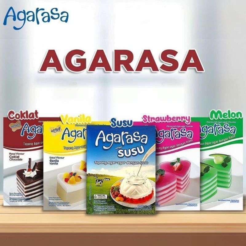 

[1 pak] AGARASA NUTRIJELL COKLAT MELON STRAWBERRY SUSU VANILA isi 6 pcs