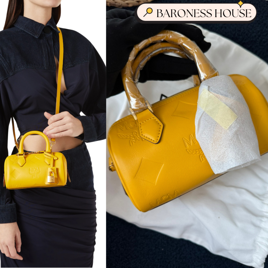 READY MCM maxi monogram mini boston bag