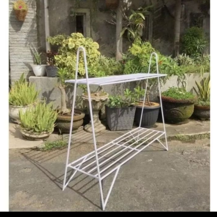 Rak bunga 2 susun/standing pot/tatakan pot 2 susun/rak bunga besinya