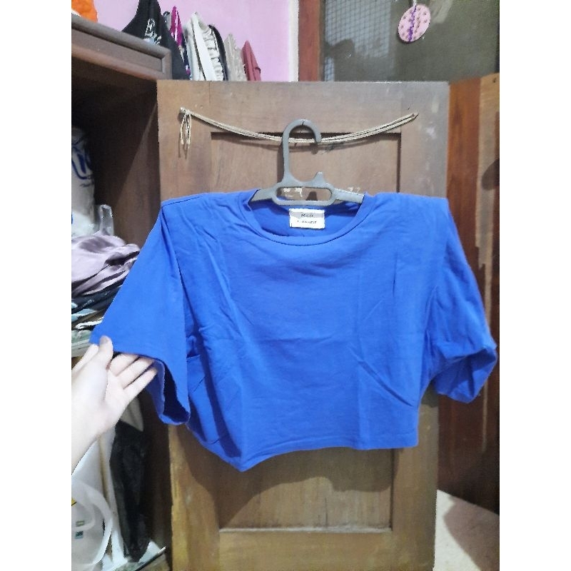 preloved crop warna biru keunguan unguan