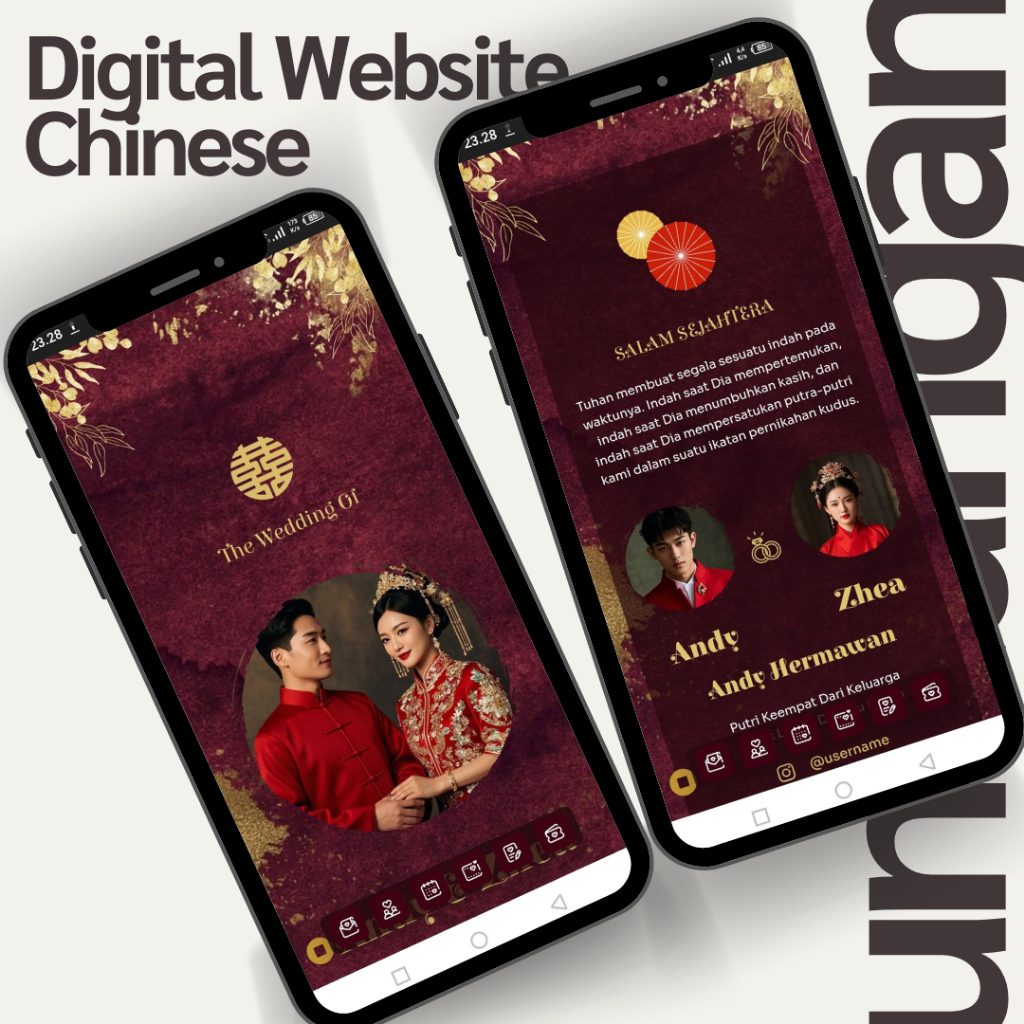 Chinese Undangan Digital Website Pernikahan China Wedding Invitation Web Nikah Cina Tionghoa Link Wa