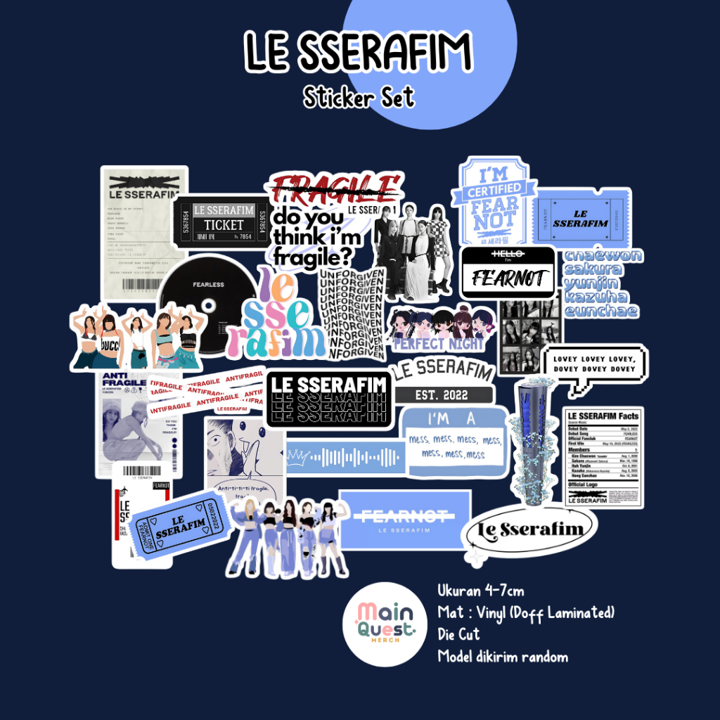 

Sticker Le Sserafim | Sticker Aesthetic / Sticker Tumblr / Sticker Laptop / Sticker Anti Air / Sticker Vinyl / Sticker Die Cut / Sticker Kpop / Sticker Cute