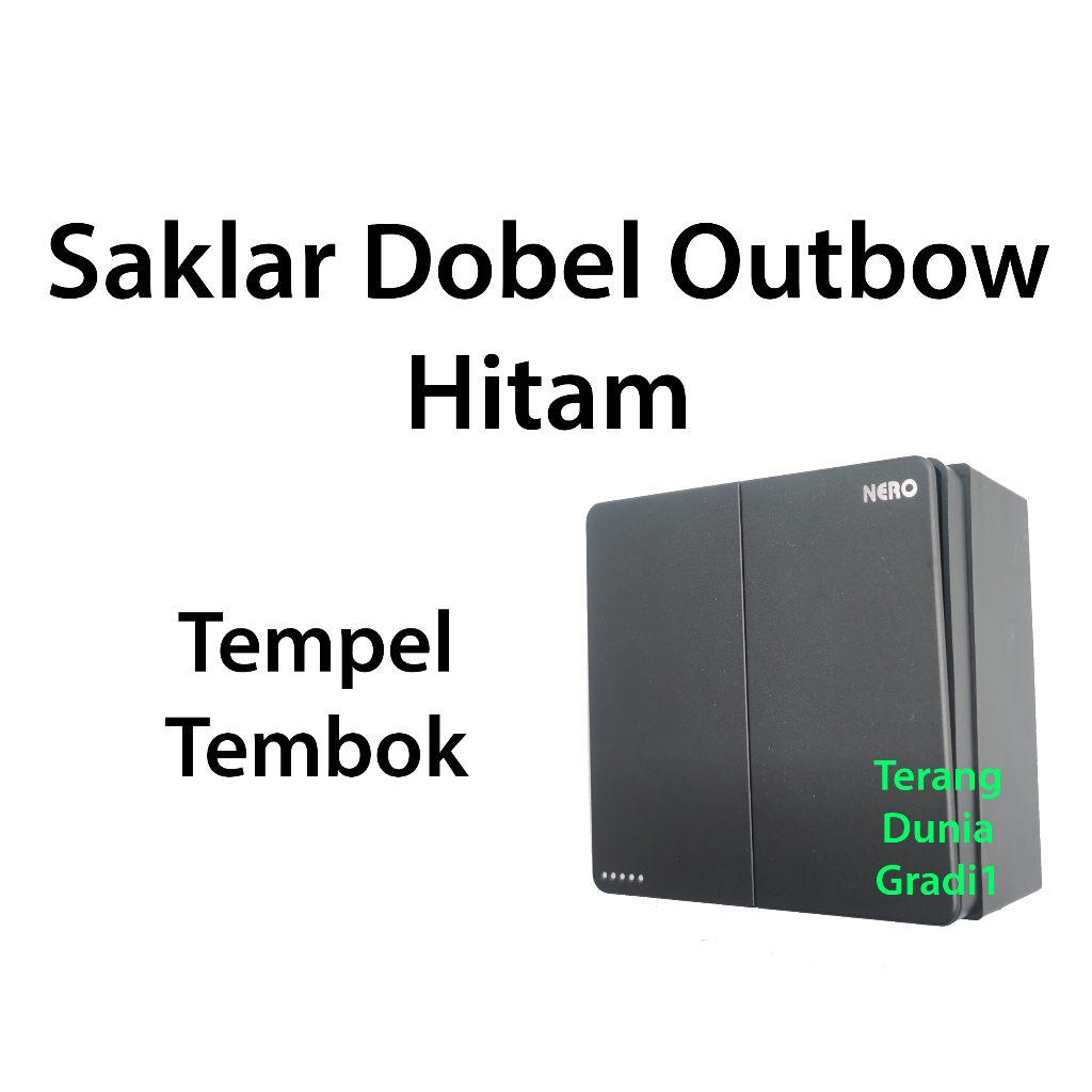Akangmss - Saklar Dobel Tempel Hitam Outbow Seri Saklar Lampu Expose