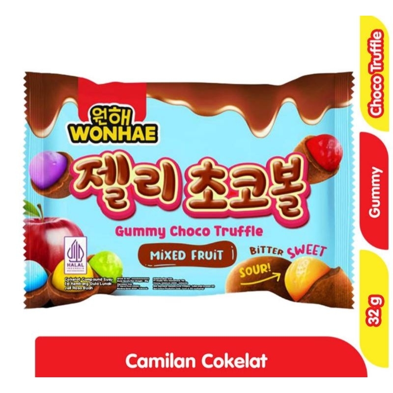 

wonhae gummy cokelat truffle mixed fruit 32g
