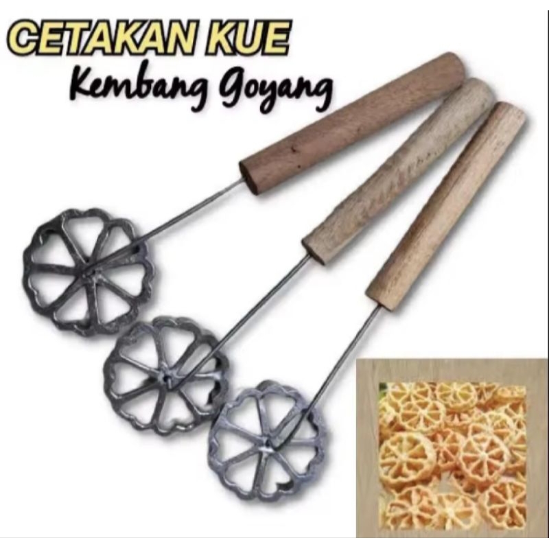 3 Pcs Cetakan Kue Kembang Goyang Ukuran jumbo 9Cm,Anti Lengket ,Cetakan Kembang Goyang,Kue Kering