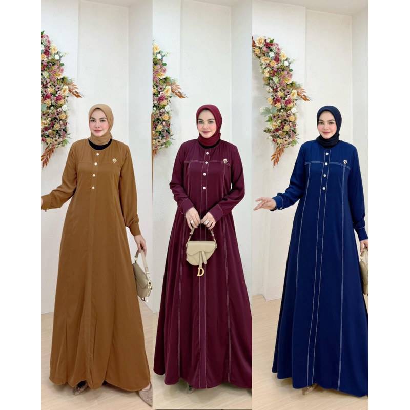 gamis irena Nikita dress, Gamis simpel kekinian