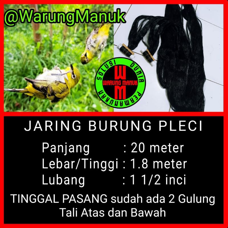 Jaring burung kacamata 20 meter, jaring peleci, jaring burung kecil, jebakan burung kecil, jebakan b