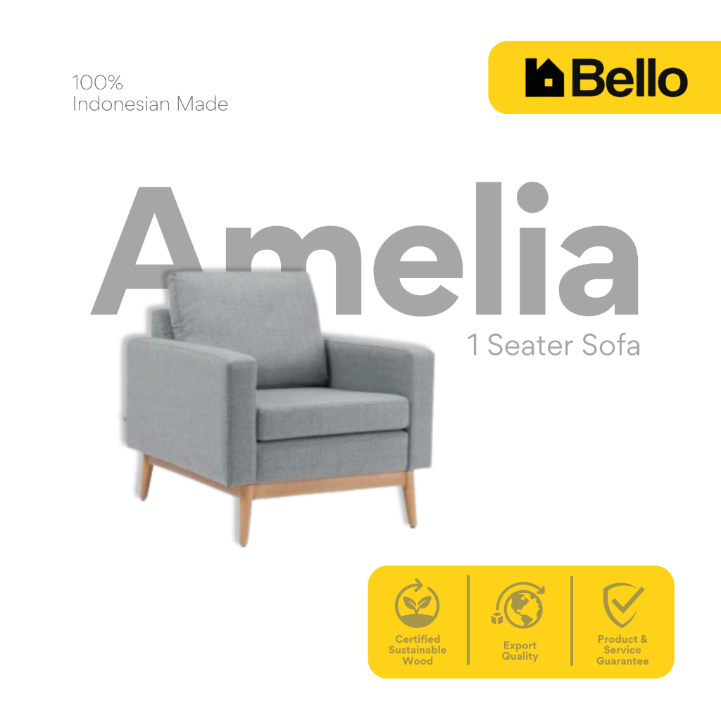 Bello Amelia Sofa 1 Dudukan Sofa Minimalis Modern Sofa Ruang Tamu Kamar Tidur
