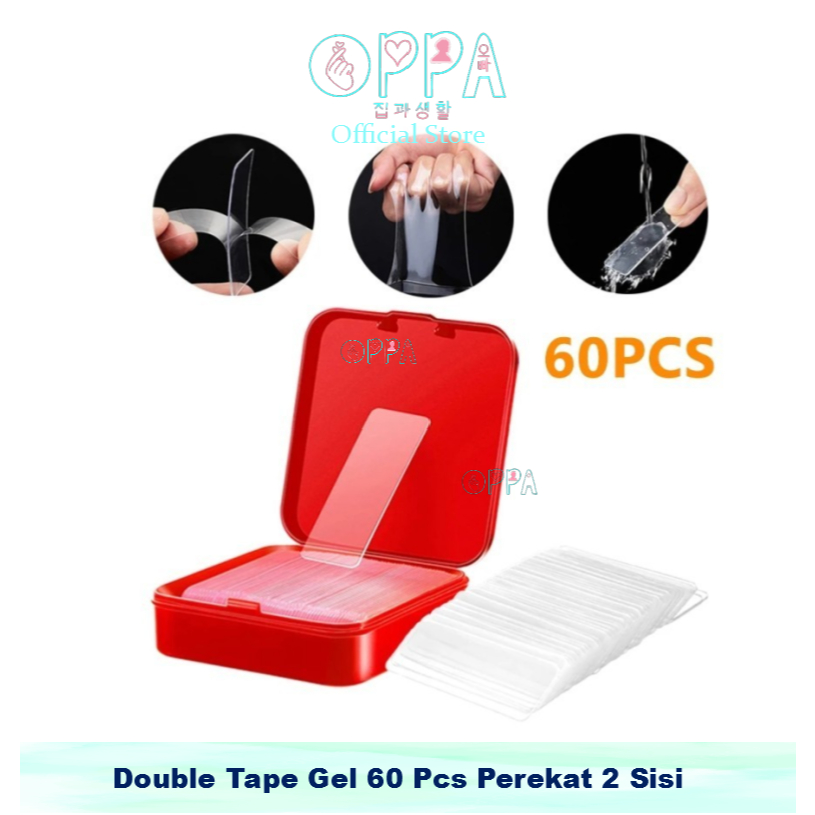 

OPPA - Double Tape Gel 60 Pcs Perekat 2 Sisi Transparan Super Kuat Serbaguna