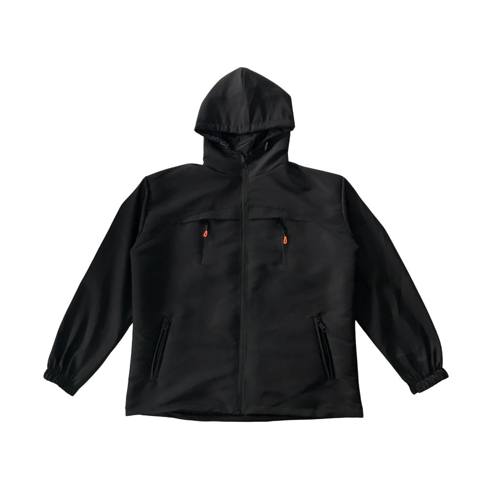 Jaket Parasut Hitam Polos Unisex Waterproof