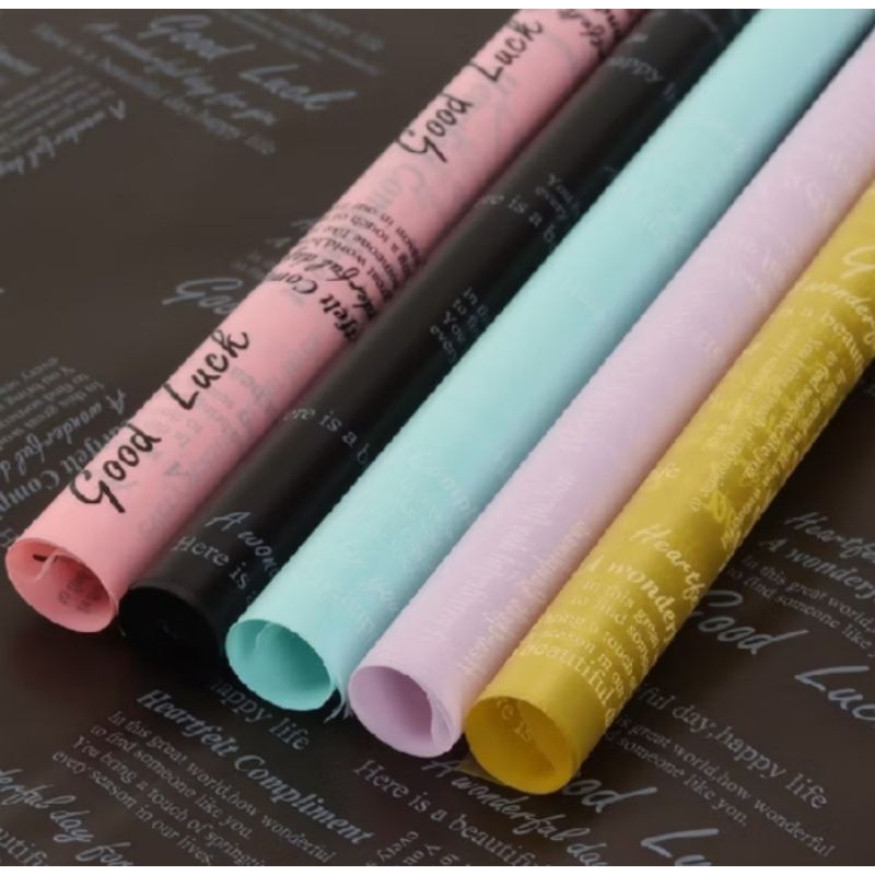 

Lembaran Cellophane Waterproof - Flower Wrapping Papper Good Luck