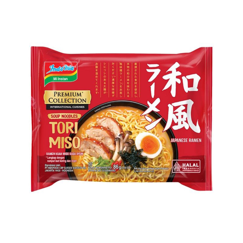 

Indomie Mi Instan Premium Tori Miso Jepang Ramen 86 gr