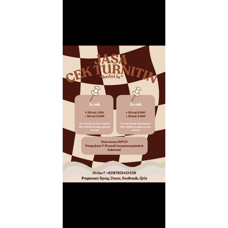 [PROMO] JASA CEK TURNITIN NO REPOSITORY
