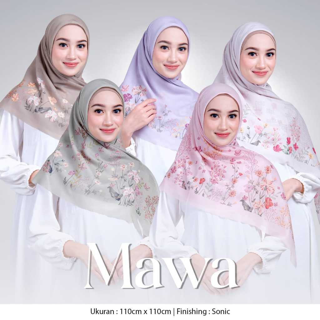 ANSANIA - FORAL BASIC MOTIF Hijab Segi Empat Laser Cut Ori Ansania