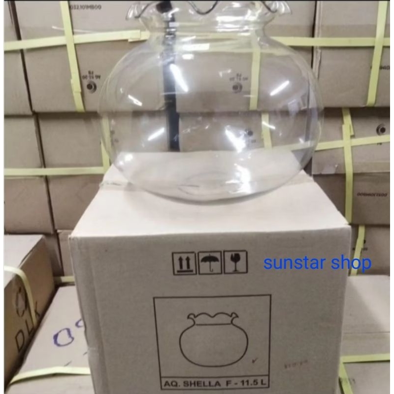 Aquarium kaca bowl DLX Shella F 11.5 liter