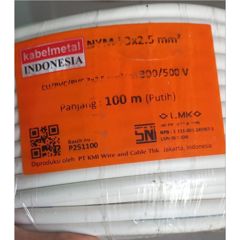 Kabelmetal Indonesia NYM 3x2,5mm 100m