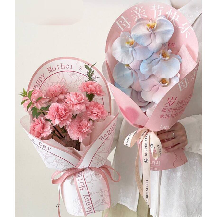 

10pcs Cellophane Bucket Mother'S Day / Kertas Buket Tema Mother's day / Wrapping Bucket
