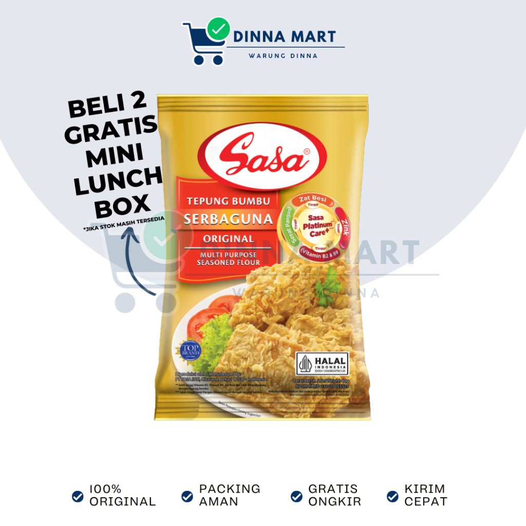 

Sasa Tepung Serbaguna 70 Gram Beli 2 Pcs Gratis 1 Mini Lunch Box