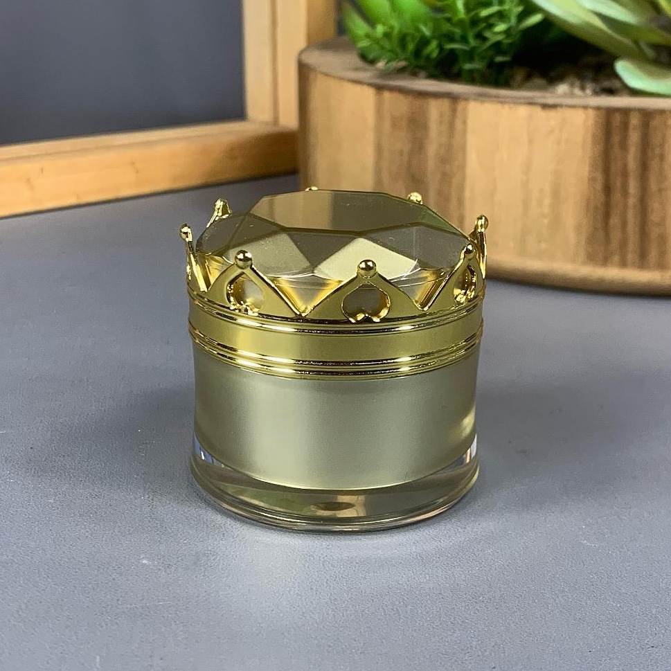 Pot Acrylic 10 gram Mahkota Gold / Pot Acrylic 10 gr / Pot Kosmetik / Pot Cream Wajah