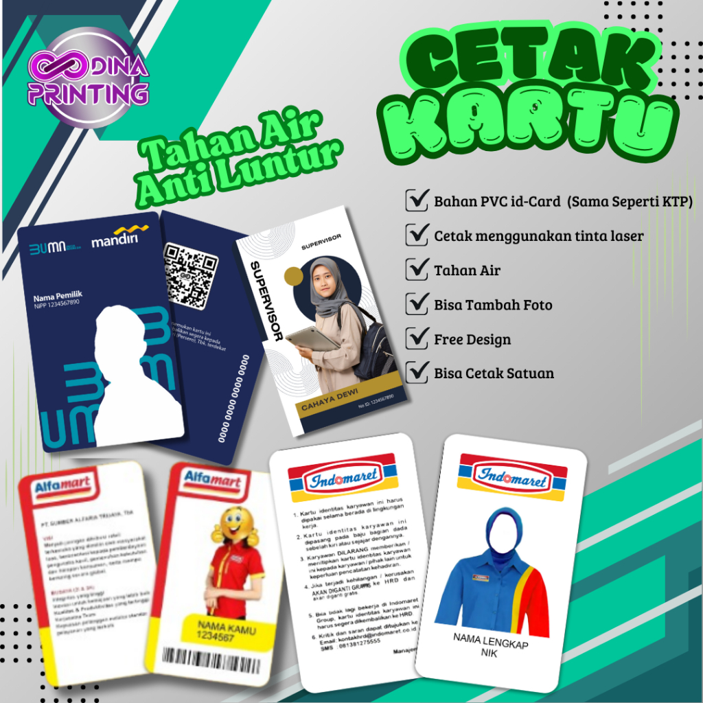 

Kartu id card custom satuan