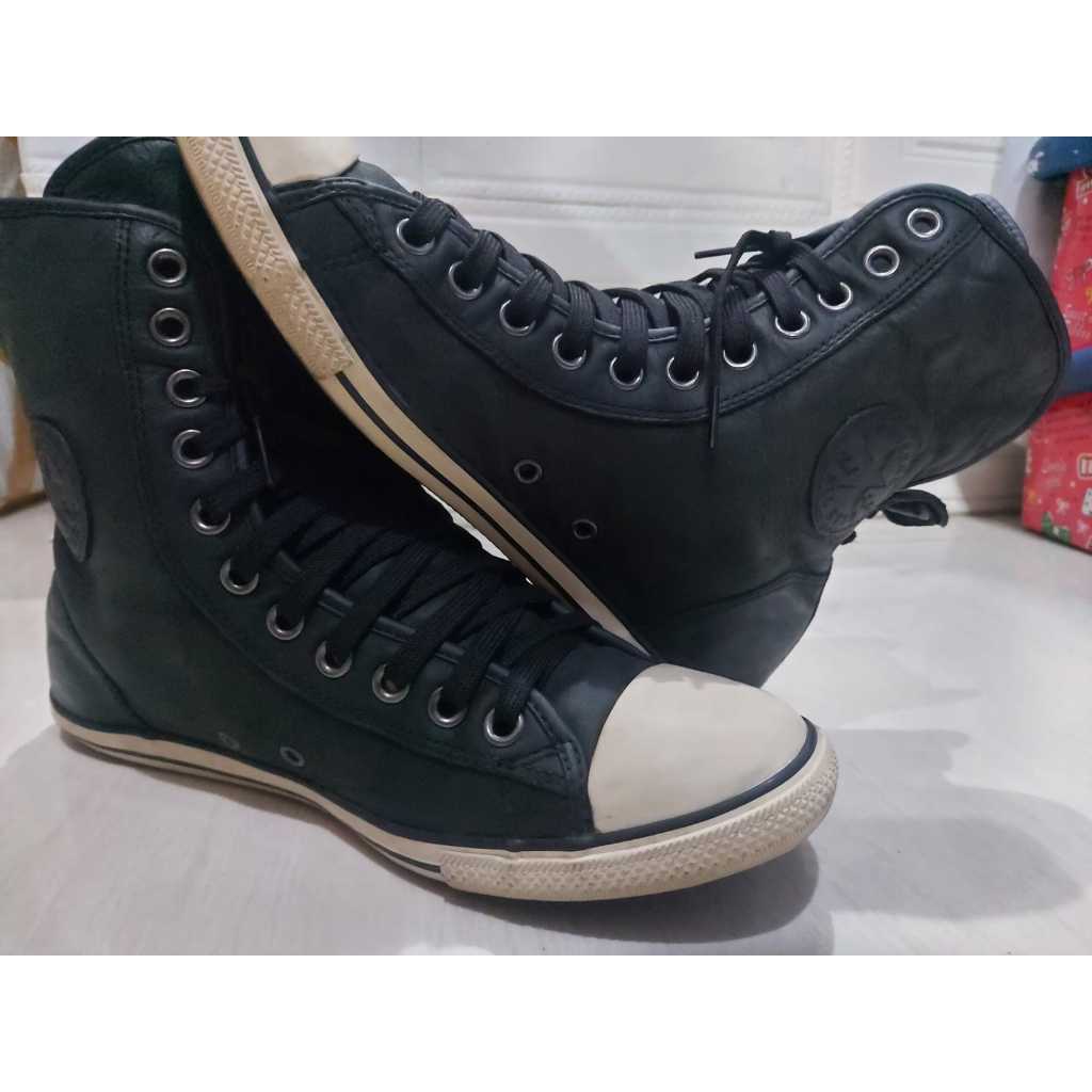 Converse Leather High Black Slim Sol with sample Tag Size 42/27Cm - Second