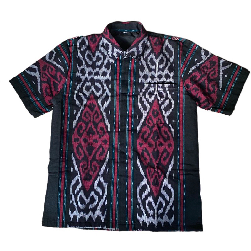 Kemeja tenun pria - Kemeja tenun pria lengan pendek - baju tenun pria