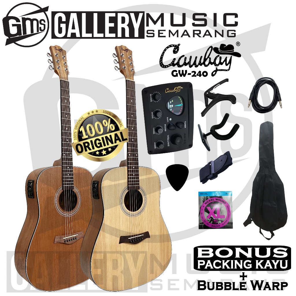 ORIGINAL Gitar Akustik Elektrik Import Merk Cowboy GW-240 NA GW 240NS