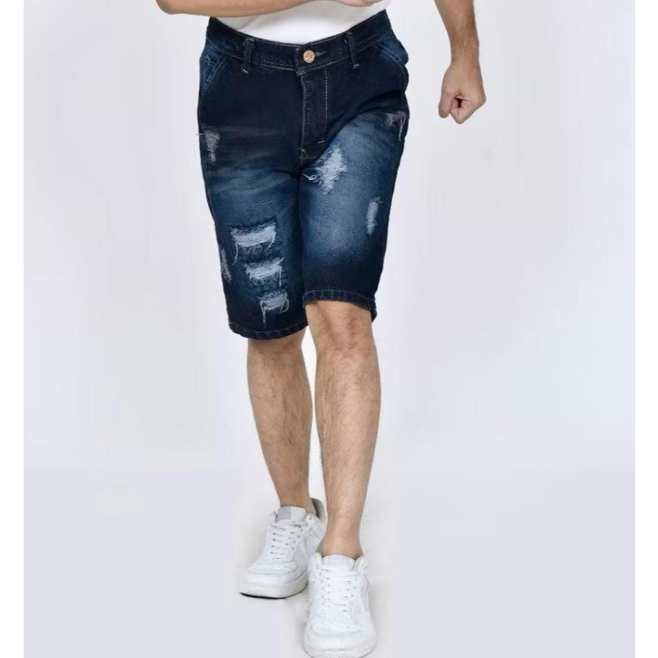 CELANA PENDEK SOBEK PRIA ORIGINAL PREMIUM - Celana jeans pendek pria bahan denim keren - celana jean