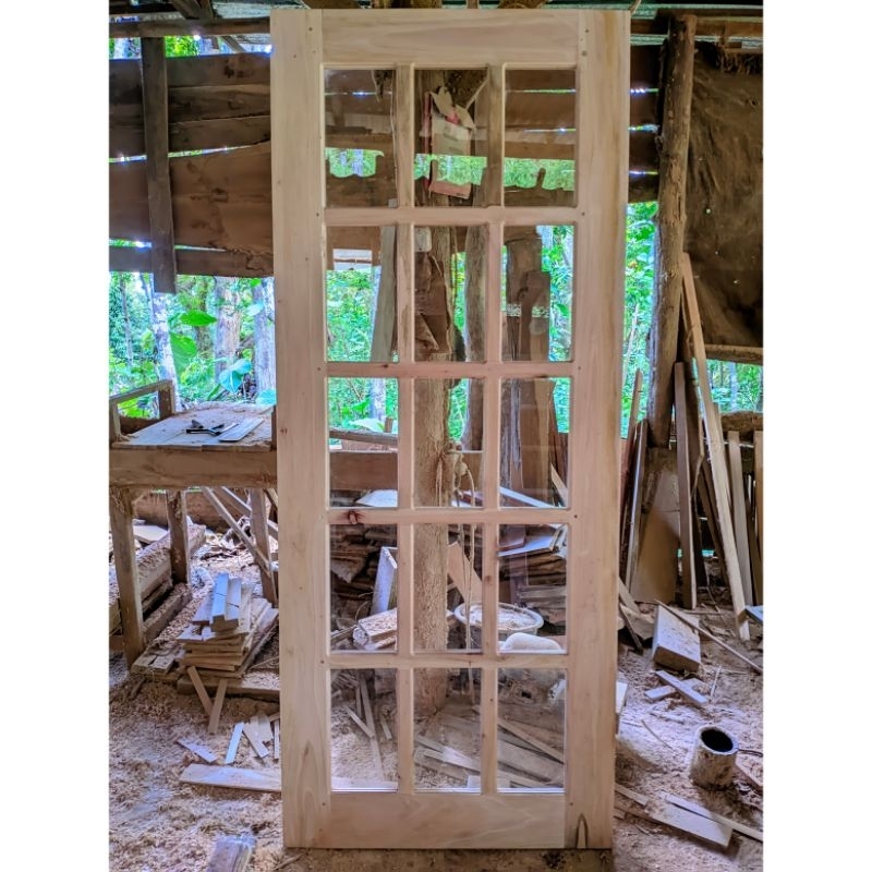 pintu rumah,pintu kamar motif kaca kayu mahoni ,,sudah +kaca