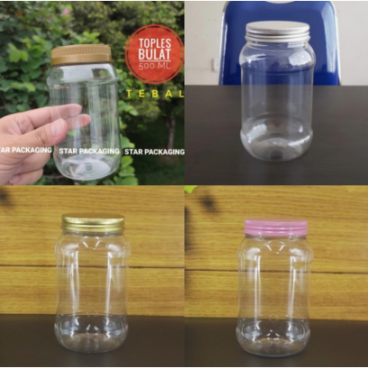 Toples 500ml Toples Plastik 500ml Bulat Toples Bawang Toples Kue 500ml