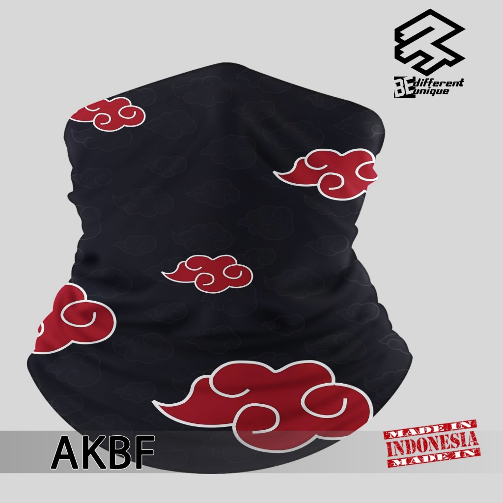 Buff Masker / Bandana / Headband Multifungsi Motif Printing Naruto Akatsuki
