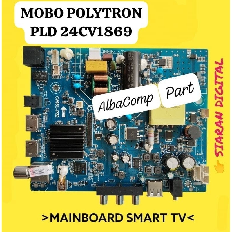 Mainboard TV Polytron PLD 24CV1869/Mesin TV Polytron PLD 24CV1869 Smart Tv