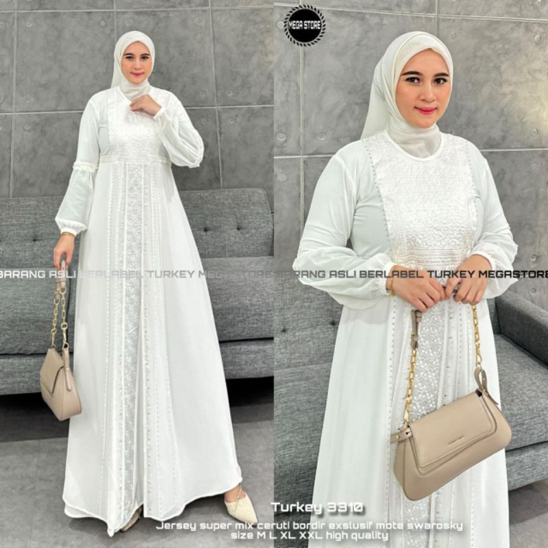 ABAYA TURKEY JERSEY SWAROSKY SAUDI ARABIA BUSANA GAMISMUSLIM by MEGASTORE