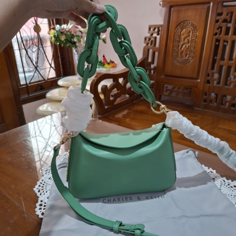 Tas CNK Catena Chain Handle Bag - Green ( CK2-40782064 ) Authentic 100% | Crossbody Bag