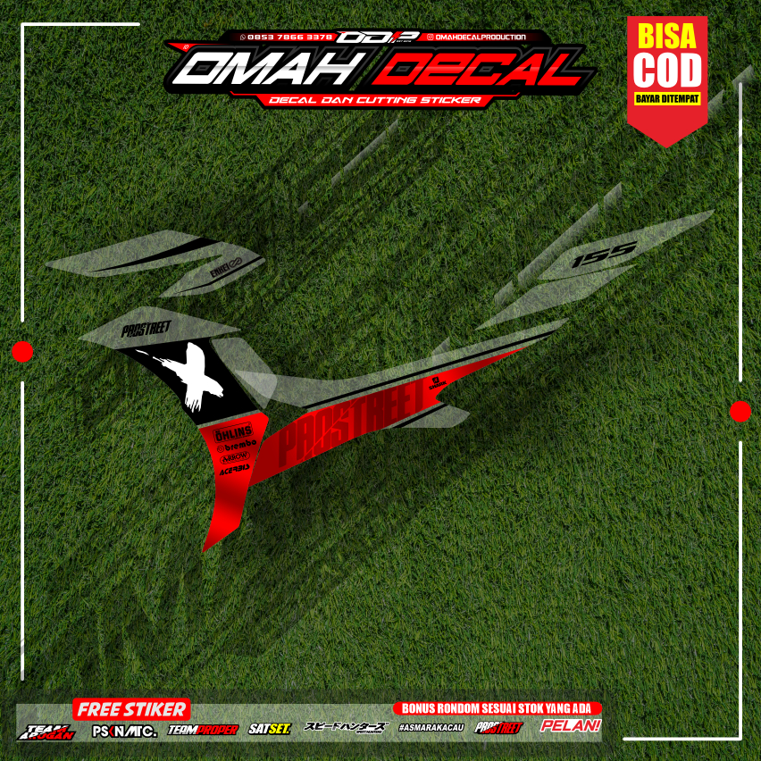 STIKER STRIPING TRANSPARAN AEROX NEW 155 FACELIFT LIS STICKER UV BAHAN MAX DECAL PREMIUM WARNA BIRRU