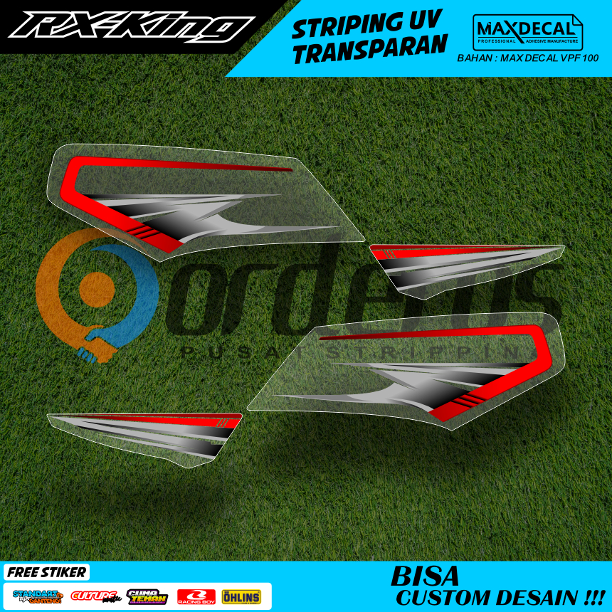 STIKER MOTOR RX KING LIS STRIPING TRANSPARAN  DESAIN UNIK SIMPLE MINIMALIS FREE REQUEST WARNA/TULISA