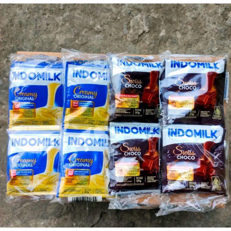 

INDOMILK kental manis renceng | susu sachet rasa plain dan coklat (1renceng isi 6pcs)