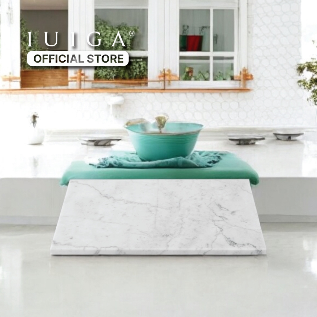 IUIGA Natural Marble Slab - Lembaran Marmer Alami - Untuk Meja, Dinding, atau Dekorasi