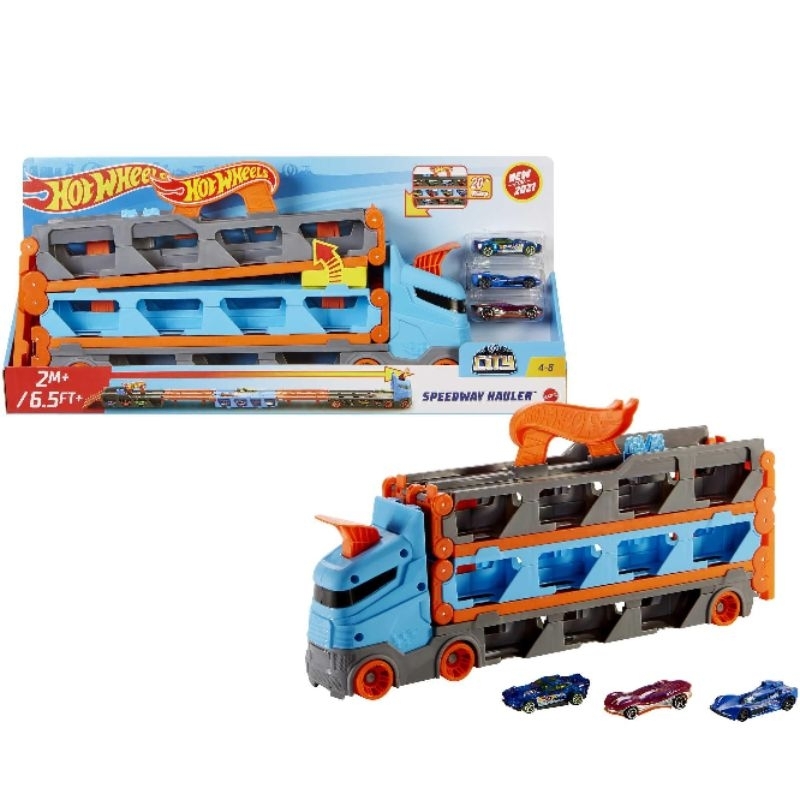Hotwheels  Speedway Hauler Track - Car Carrier - Truk Towing