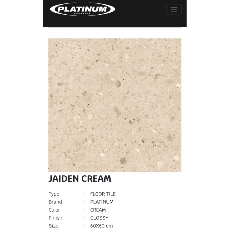 Keramik 60x60 Kilap Platinum WB Jaiden Cream / Grey Motif Teraso