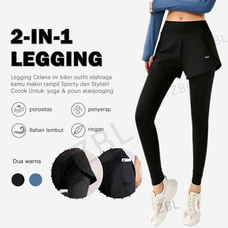 legging celana sport wanita 2 in 1 Celana legging wanita celana yoga wanita gym zumba running yoga