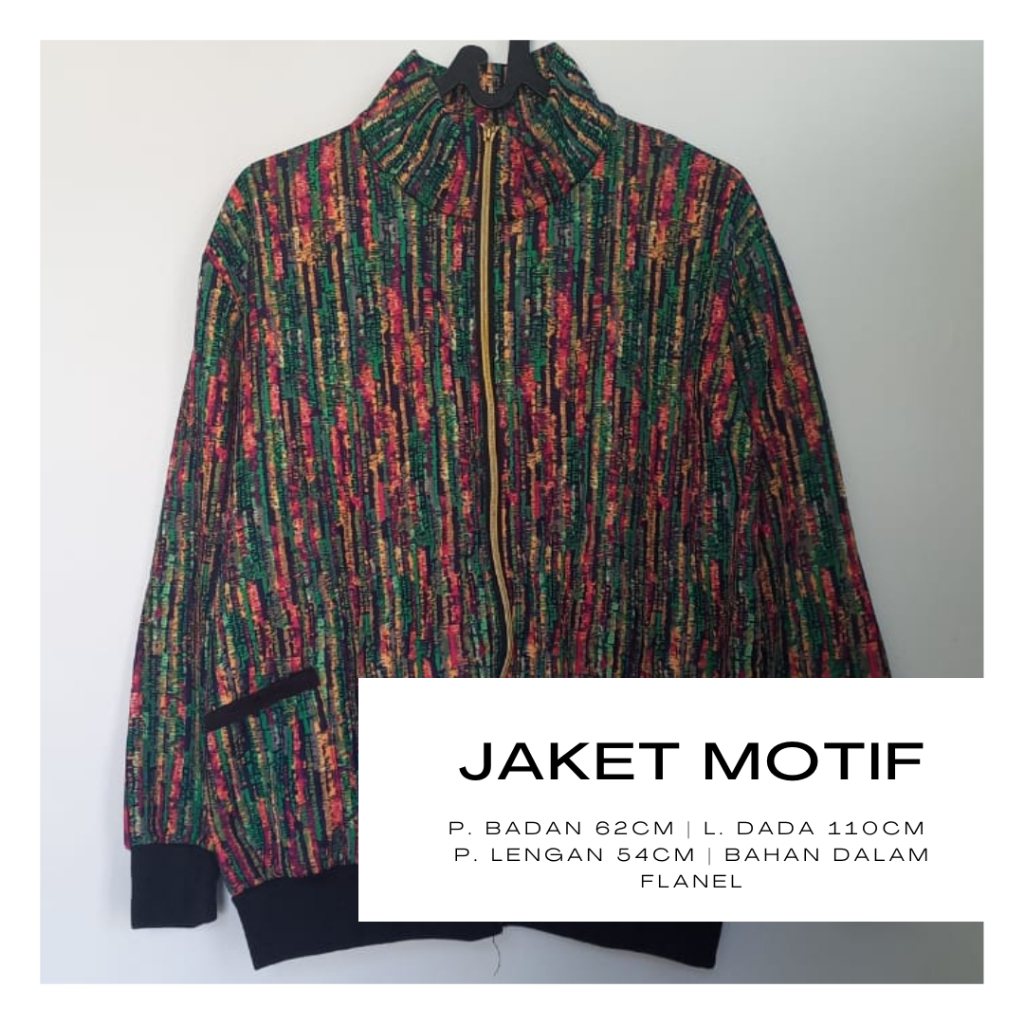 preloved jaket bomber wanita motif
