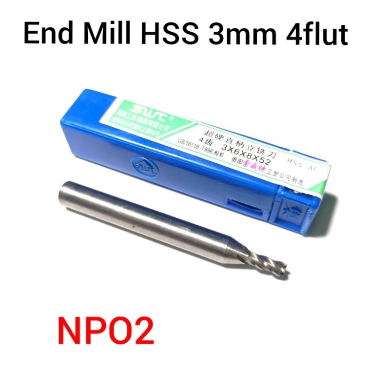 End Mill Hss 3mm 4 flut Enmil mata bor fraiz BUKAN mata bor carbide