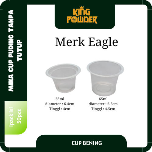 Mika Cup Puding | Gelas Plastik Puding 55ml | Mika cup 65ml | Cup Plastik Puding | Cup Agar Tanpa Tu