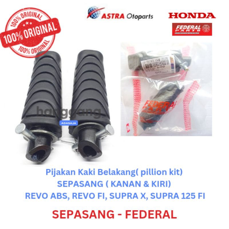 Karet Pijakan Motor Belakang Revo Supra X Supra 125Fi Foot Step Belakang Kanan Kiri Sepasang Ori Fed
