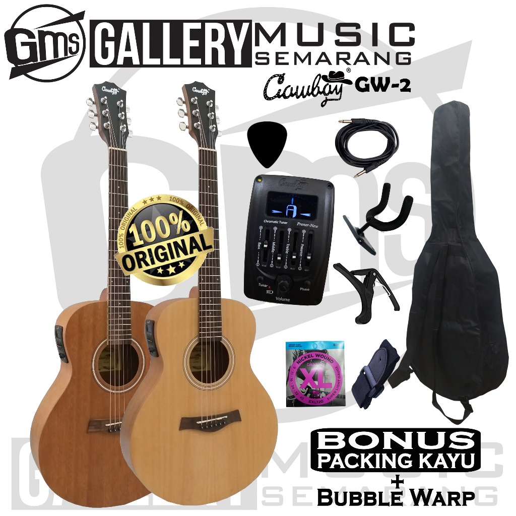 ORIGINAL Gitar Akustik Elektrik Import Merk Cowboy GW-2 NA GW 2NS